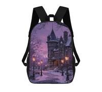 sinyumoney Winter Wonderland Castle Mochila Escolar Infantil Impresa En 3D 17inch Mochilas De Moda Para Niños De Primaria Y Secundaria