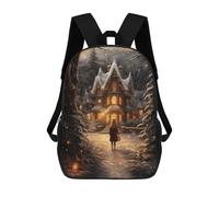 sinyumoney Winter Wonderland Cottage Mochilas Infantiles Mochila Escolar Mochila Impresa En 3D Para Niños Mochilas De Viaje Bolsas Para Libros Mochila Escolar Para Niños 17inch