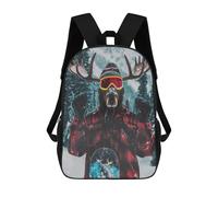 sinyumoney Winter Wonderland Moose Snowboarder Mochila Escolar Ligera Para Aeropuerto Y Universidad Para Estudiantes. Mochila Para La Escuela/trabajo/viajes 17inch