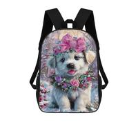sinyumoney Winter Wonderland Puppy Mochila Escolar Para Institutos De Secundaria Mochila Informal - Perfecta Para Viajes, Trabajo Y Uso Diario 17inch