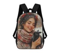 sinyumoney Winter Wonderland Rabbit-1 Mochila Escolar Grande Resistente Al Agua Para Portátil Para Niñas Y Adolescentes 17inch