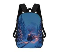 sinyumoney Winter Wonderland Train Ride-1 Mochila Infantil De 17 Pulgadas, Mochila Escolar Con Estampado 3D De Dibujos Animados Para Niños Y Adolescentes.