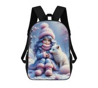 sinyumoney Winter Wonderland with Fox Mochila Escolar Para Institutos Y Colegios Informales Para Acampar, Aventuras Al Aire Libre Y Viajes Diarios 17inch