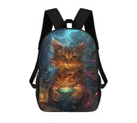 sinyumoney Wiseman Cat Mochila Escolar Infantil Impresa En 3D Para Niños, Mochila De Viaje De Alta Capacidad, Mochilas Para Libros De 17 Pulgadas Para Niños