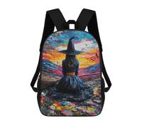 sinyumoney Witch at Sunset Mochila Escolar Grande Resistente Al Agua Para Portátil Para Niñas Y Adolescentes 17inch