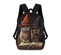 sinyumoney Witch Cats with Spellbook Mochila Escolar, Bolso De Negocios, Bolso Para Portátil Duradero Para Campus, Actividades Al Aire Libre, Viajes Y Deportes 17inch