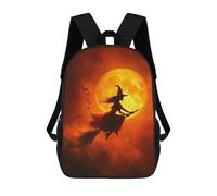 sinyumoney Witch Flying Broomstick Moonlight-1 Mochila Escolar Impresa En 3D 17inch Mochila Escolar Infantil Mochilas De Viaje Mochila Informal De Moda Para Niños Y Estudiantes