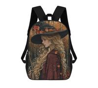 sinyumoney Witch in Autumn Forest Mochila Escolar Grande Para Niños, Niñas, Adolescentes, Hombres Y Mujeres 17inch