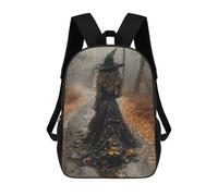 sinyumoney Witch in Black Dress with Hat Mochilas Escolares Para Ordenador, Ideales Para El Colegio/trabajo/viajes, Acampadas, Aventuras Al Aire Libre Y Viajes Diarios 17inch