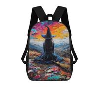 sinyumoney Witch in Colorful Landscape Mochilas Infantiles Impresas En 3D De 17 Pulgadas. Mochila Escolar Informal Impresa En 3D Para Niños De Primaria Y Secundaria.