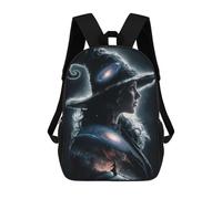 sinyumoney Witch with Galaxy Hat Mochila Escolar Impermeable Para Ordenador, Ideal Para El Campus, Actividades Al Aire Libre, Viajes Y Deportes 17inch