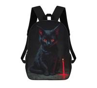 sinyumoney Witchcraft Black Cat with Red Eyes Mochilas Para Niños Y Estudiantes, Mochilas Escolares Impresas En 3D, Mochilas Para Estudiantes De Primaria Y Secundaria Para Niños Y Niñas 17inch