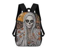 sinyumoney Witchy Portrait II - Gothic Skeleton Bride Mochila, Mochila Infantil, Mochila Escolar Para Estudiantes, Mochila Para Libros, Mochila Escolar Impresa En 3D Para Niños Y Niñas 17inch