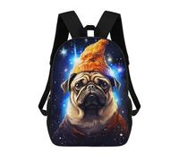 sinyumoney Wizard Pug Cute Pixel Art Mochila Escolar, Mochila De Viaje, Mochila Universitaria, Mochilas Para El Campus, Viajes Al Aire Libre, Deportes 17inch