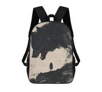 sinyumoney Wolf And Man Mochila Escolar Grande Resistente Al Agua Para Portátil Para Niñas, Niños Y Adolescentes 17inch