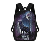 sinyumoney Wolf And Moon Mochila Ronaldo, Mochila Infantil, Mochila Escolar Para Estudiantes, Mochila Para Libros, Mochila Escolar Impresa En 3D Para Niños Y Niñas, 17inch