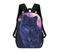 sinyumoney Wolf And Pup Portrait Mochila Escolar Secundaria Informal Para Viajes - Perfecta Para Viajes, Trabajo Y Uso Diario 17inch