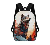 sinyumoney Wolf Animal Art Mochila Escolar Secundaria Informal Para Viajes - Perfecta Para Viajes, Trabajo Y Uso Diario 17inch
