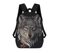 sinyumoney Wolf Art 2 Mochila Infantil Escolar Para Niños Con Estampado 3D De Dibujos Animados, Mochila Escolar Para Estudiantes, Mochila Para Portátil Para Niños Y Niñas 17inch