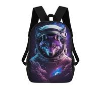 sinyumoney Wolf Astronaut Space Art Print Mochila Escolar Resistente Al Agua, Mochila De Viaje, Bolsa Para Computadora - Perfecta Para Viajes, Trabajo Y Uso Diario 17inch
