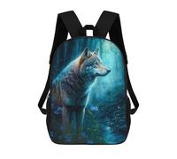 sinyumoney Wolf at The River Mochila De Viaje Resistente Al Agua, Mochila Para Computadora Portátil Para Campus, Viajes Al Aire Libre Y Deportes 17inch