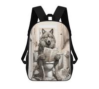 sinyumoney Wolf Bathroom Business Mochila Escolar Para Niños, Mochila Escolar De Gran Capacidad Para Niños, Mochila Escolar 3D, Regalos Para Niños 17inch