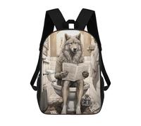 sinyumoney Wolf Bathroom Decor Mochila, Mochila Escolar Impresa En 3D, Bolsa Para El Almuerzo Escolar, Mochila De Viaje, Mochila Para Amigos, Mochila Escolar Para Niñas Y Niños 17inch