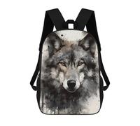 sinyumoney Wolf Beauty Watercolor Mochila Infantil Para Niñas Y Niños, Mochila De Día, Escuela Primaria, Perfecta Para La Vuelta Al Cole O Educación Física, Regalos Y Viajes 17inch