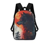 sinyumoney Wolf Blood Moon Mochila Escolar Para Ordenador Portátil Para La Escuela/trabajo/viajes: Perfecta Para Viajes, Trabajo Y Uso Diario 17inch