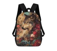 sinyumoney Wolf Blossom Mochila Escolar, Mochila Infantil Para Niños Y Adolescentes, Regalos, Mochilas De Día Con Impresión 3D, Mochila Escolar, Mochila Para Libros 17inch