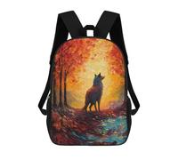 sinyumoney Wolf Colorful Mochila Ronaldo, Mochila Infantil, Mochila Escolar Para Estudiantes, Mochila Para Libros, Mochila Escolar Impresa En 3D Para Niños Y Niñas, 17inch