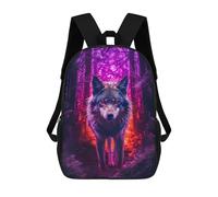 sinyumoney Wolf Dark Forest Mochila Infantil De 17 Pulgadas, Mochila Escolar Con Estampado 3D De Dibujos Animados Para Niños Y Adolescentes.