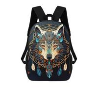 sinyumoney Wolf Dreamcatcher Mochila Escolar Mochila De Día Mochila De Negocios Mochila Impermeable Para Libros Para Niños/Niñas/Adolescentes 17inch