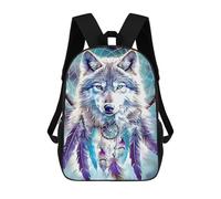 sinyumoney Wolf Dreamcatcher Wall Art Print Mochila Escolar Ligera E Informal Para Adolescentes, Niños, Mujeres Y Hombres 17inch