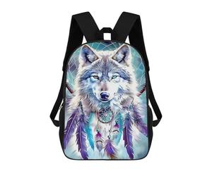 sinyumoney Wolf Dreamcatcher Wall Art Print Mochila Escolar Ligera E Informal Para Adolescentes, Niños, Mujeres Y Hombres 17inch