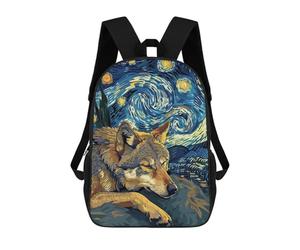 sinyumoney Wolf Dreams Under Starry Night Sky Mochila Escolar Ligera Para Aeropuerto Y Estudiantes Universitarios Para Hombres/mujeres 17inch