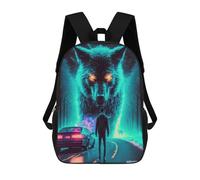 sinyumoney Wolf Encounter on The Road Mochila Escolar Infantil Estampada Para Adultos Y Niños, Mochila De Viaje Para El Día A Día 17inch