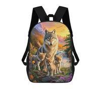 sinyumoney Wolf Family in Nature Mochila Escolar Ligera Para Aeropuerto Y Universidad Para Niñas Y Adolescentes 17inch