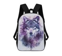 sinyumoney Wolf Forest Double Exposure Art Print-1 Mochila Escolar, Mochila De Viaje Para La Universidad, Mochilas Para Niñas Y Adolescentes 17inch