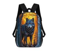 sinyumoney Wolf Forest Full Moon Mochila Escolar Para Niños Con Impresión 3D, Mochila Moderna Para Niños Y Niñas, Mochila Informal Para Estudiantes. 17inch