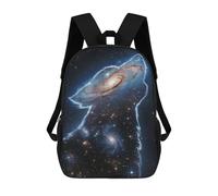 sinyumoney Wolf Galaxy Mochila Ligera Informal Para El Día A Día, Mochila Escolar Para Hombres/mujeres 17inch
