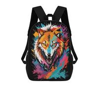 sinyumoney Wolf Head Graffiti Style Mochila Escolar Impresa En 3D Para Niños Y Niñas, Mochila Para Portátil Para Niños/estudiantes/adultos 17inch