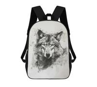 sinyumoney Wolf Head in Charcoal Mochila Escolar Para Niños Mochila Escolar Impresa En 3D Mochila Escolar De Moda Para Niños De Primaria Y Secundaria 17inch