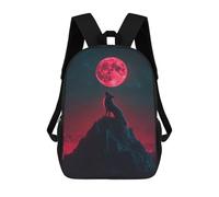 sinyumoney Wolf Howling at Blood Moon Mochila Escolar Resistente Al Agua, Mochila De Viaje, Bolsa Para Computadora Para Niñas, Niños Y Adolescentes 17inch
