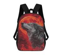 sinyumoney Wolf Howling at Fiery Moon Mochilas Infantiles Impresas En 3D Para Niños. Mochilas De Viaje De Moda Para Niños. Mochila Escolar Para Estudiantes De Primaria Y Secundaria.