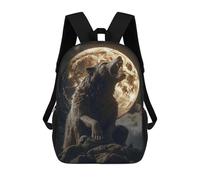 sinyumoney Wolf Howling at Full Moon-5 Mochila Escolar Infantil Impresa En 3D 17inch Mochilas De Moda Para Niños De Primaria Y Secundaria