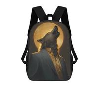 sinyumoney Wolf Howling at Full Moon-9 Mochila Escolar Impresa En 3D 17inch Mochila Escolar Infantil Mochilas De Viaje Mochila Informal De Moda Para Niños Y Estudiantes