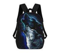 sinyumoney Wolf Howling at Galaxy Mochilas Infantiles Impresas En 3D, Mochilas De Moda Informales, Mochilas De Viaje Bonitas, Mochilas Informales Para Exteriores Para Niños Y Niñas 17inch