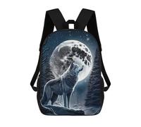 sinyumoney Wolf Howling at Moon -4 Mochilas Infantiles Impresas En 3D Para Niños, Mochilas Escolares De Moda, Mochilas De Viaje, Mochilas Escolares Para Niños De Primaria 17inch