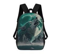 sinyumoney Wolf Howling at Moon Mochila Escolar Para Niños, Mochila Escolar Impresa En 3D Para Estudiantes De Primaria Y Secundaria 17inch